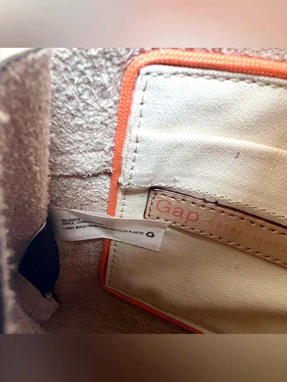 GAP 🤎 Leather Genuine Suede Tan Clutch Fold over Purse